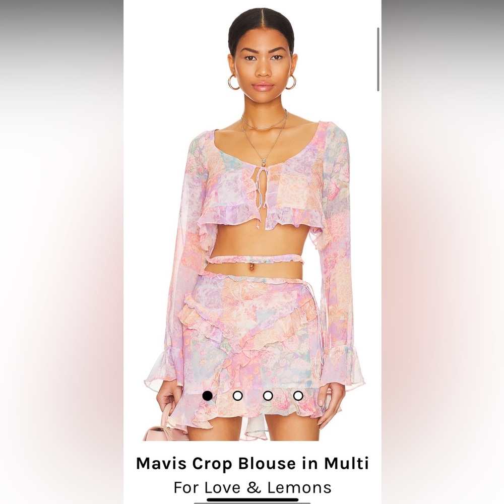 For Love & Lemons Mavis Cropped Skirt Set